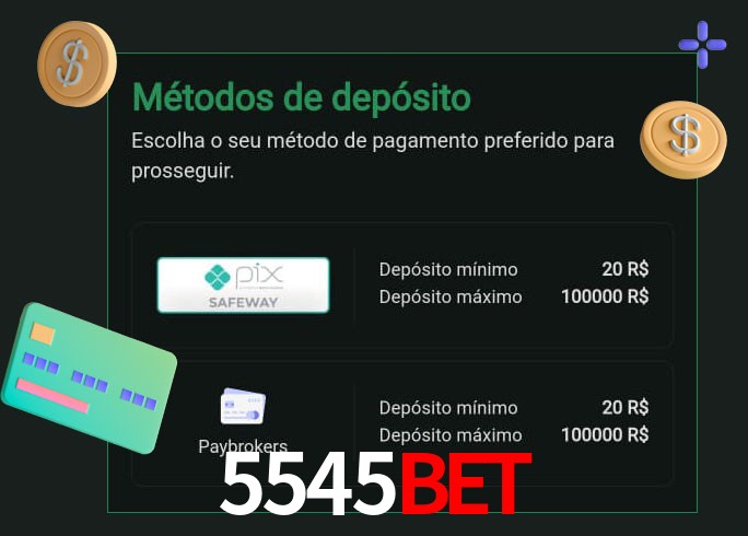 O cassino 5545bet oferece uma grande variedade de métodos de pagamento